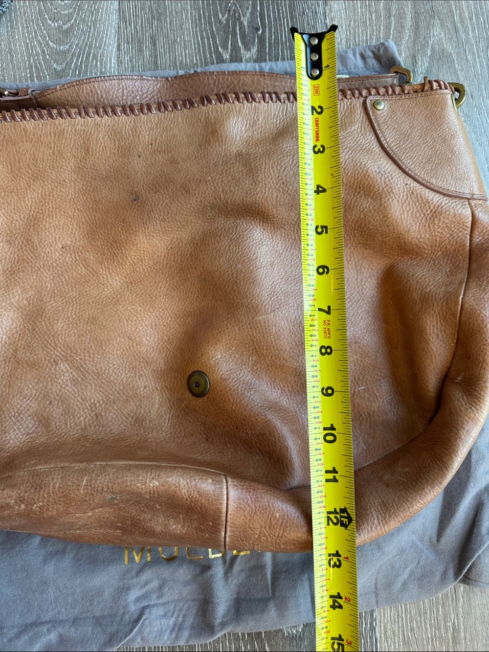 Vintage Mulberry Brown Leather Shoulder Hobo with Braided Trim AS - Picture 8 of 8